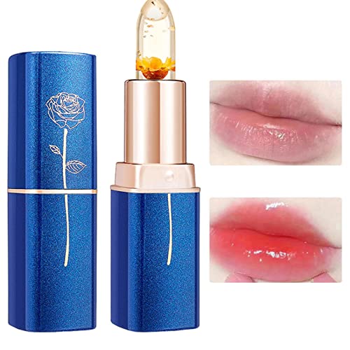 Lippenstift mit Farbwechsel - Feuchtigkeitsspendender Magic Temperature Sensitive Clear Lipstick | Frauen-Antihaft-Blumen-Lippenstift-Make-up für pralle Lippen Rianpesn von Rianpesn