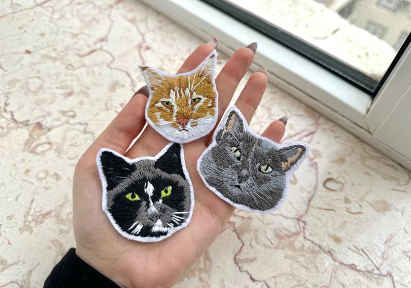 Custom Pet Portrait Aufnäher Gestickter Hund Oder Katze Aufnäher von RibboNrUSA