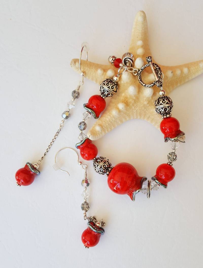 "Armband Ohrringe Und Armband Aus Echtem Silber "Rose Hip"." von Ribbons10