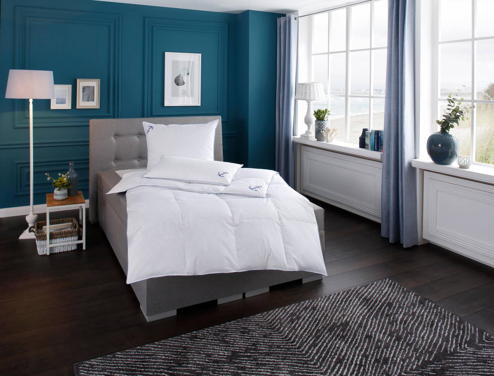 RIBECO Bettdecke + Kopfkissen "Anker" von Ribeco