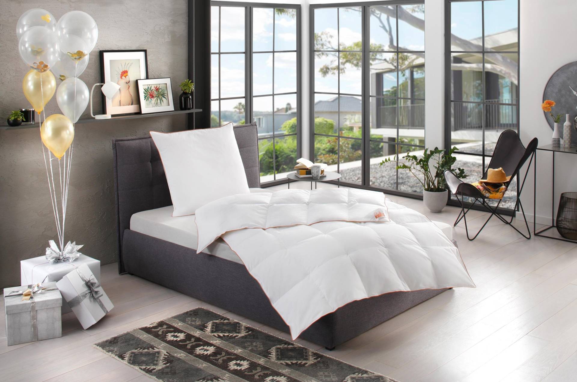 RIBECO Daunenbettdecke + Kopfkissen "Ella" zum Top-Preis von Ribeco