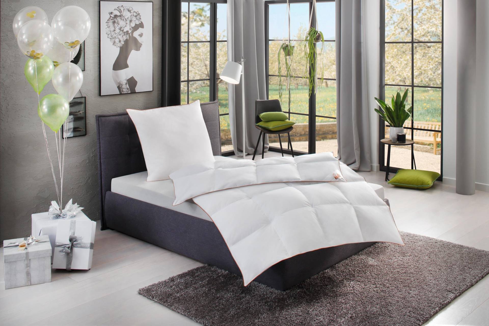 RIBECO Daunenbettdecke + Kopfkissen "Ella" zum Top-Preis von Ribeco