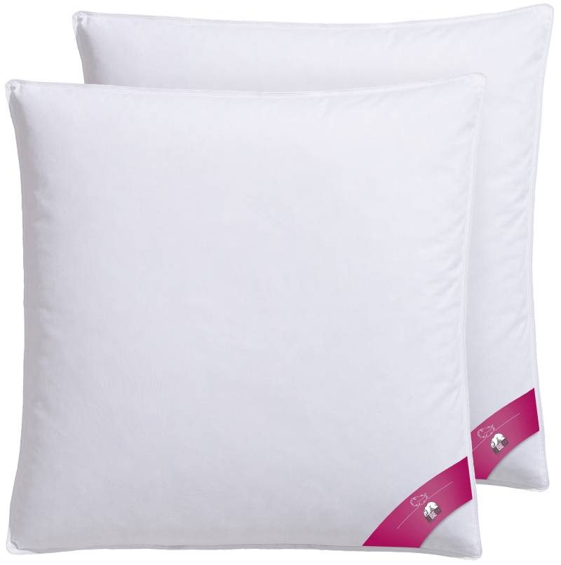 RIBECO Federkissen "Johanna Kopfkissen 1-tlg. oder 2-tlg.: 40x80 cm, 80x80 cm erhältlich" Füllung: 90Federn10Daunen Bezug: Baumwolle 2 Stk. tlg. Kissen mit DOWNPASS zertifiziert und Made in Germany von Ribeco