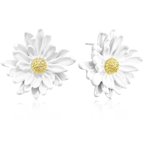 Ricarmo Böhmische Gänseblümchen-Sonnenblumen-Ohrringe, leichte Ohrringe für den täglichen Gebrauch, süßes Blumenmuster, sprühlackiert, Ohrstecker für Frauen, 2.44inch, Metall, Kein Edelstein Ricarmo Böhmische Gänseblümchen-Sonnenblumen-Ohrringe, leichte Ohrringe für den täglichen Gebrauch, süßes Blumenmuster, sprühlackiert, Ohrstecker für Frauen, 2.44inch, Metall, Kein Edelstein von Ricarmo