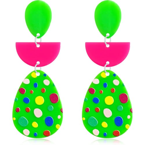 Ricarmo Bohemian 80er Jahre Acryl Retro Neon Afrikanische Geometrie Leichte Baumeln Tropfen Ohrringe 1980er Jahre Glow Party Halloween Ohrringe für Frauen, 2.44inch, Acryl, Kein Edelstein Ricarmo Bohemian 80er Jahre Acryl Retro Neon Afrikanische Geometrie Leichte Baumeln Tropfen Ohrringe 1980er Jahre Glow Party Halloween Ohrringe für Frauen, 2.44inch, Acryl, Kein Edelstein von Ricarmo