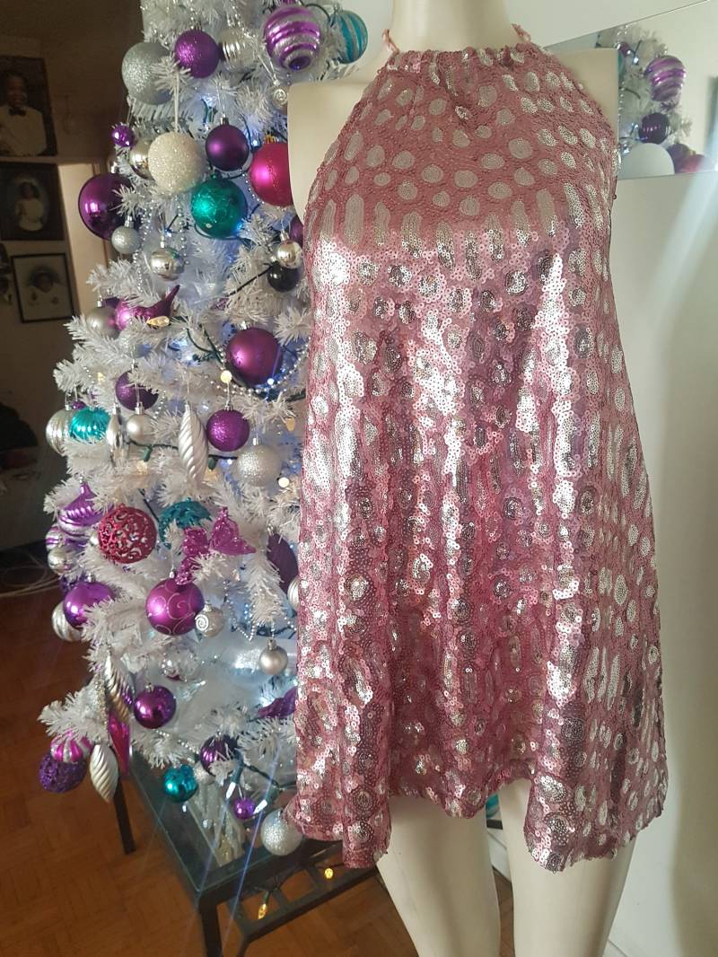 Rosa Pailletten-Kleid von RiceApparel