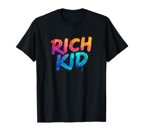 Buntes reiches Sprechemblem für Kinder T-Shirt Buntes reiches Sprechemblem für Kinder T-Shirt von Rich Kid Outfit