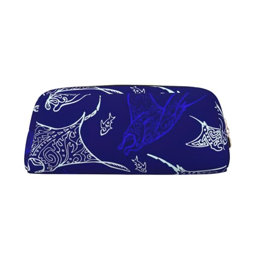 Rich&Rabbit Manta Ray and Fish Print Zipper Cosmetic Makeup Pouch Bag Portable Travel Storage Bag Daily Use Purse, Gold, Einheitsgröße von Rich&Rabbit