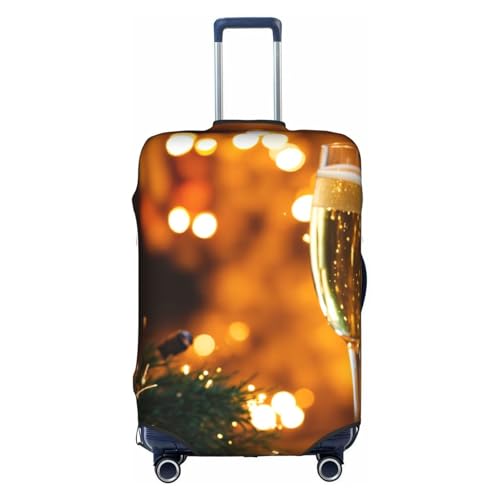 Rich&Rabbit Reisegepäck-Abdeckung, waschbar, mit Weinglas-Druck, Gepäckabdeckung (45,7-81,3 cm), weiß, S von Rich&Rabbit