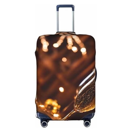 Rich&Rabbit Reisegepäck-Abdeckung, waschbar, mit Weinglas-Druck, Gepäckabdeckung (45,7-81,3 cm), weiß, S von Rich&Rabbit