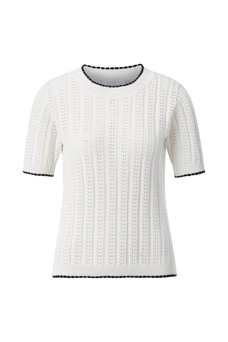Rich & Royal - Ajour Crew-neck with contrast edge pearl white - Gr. - XL von Rich & Royal