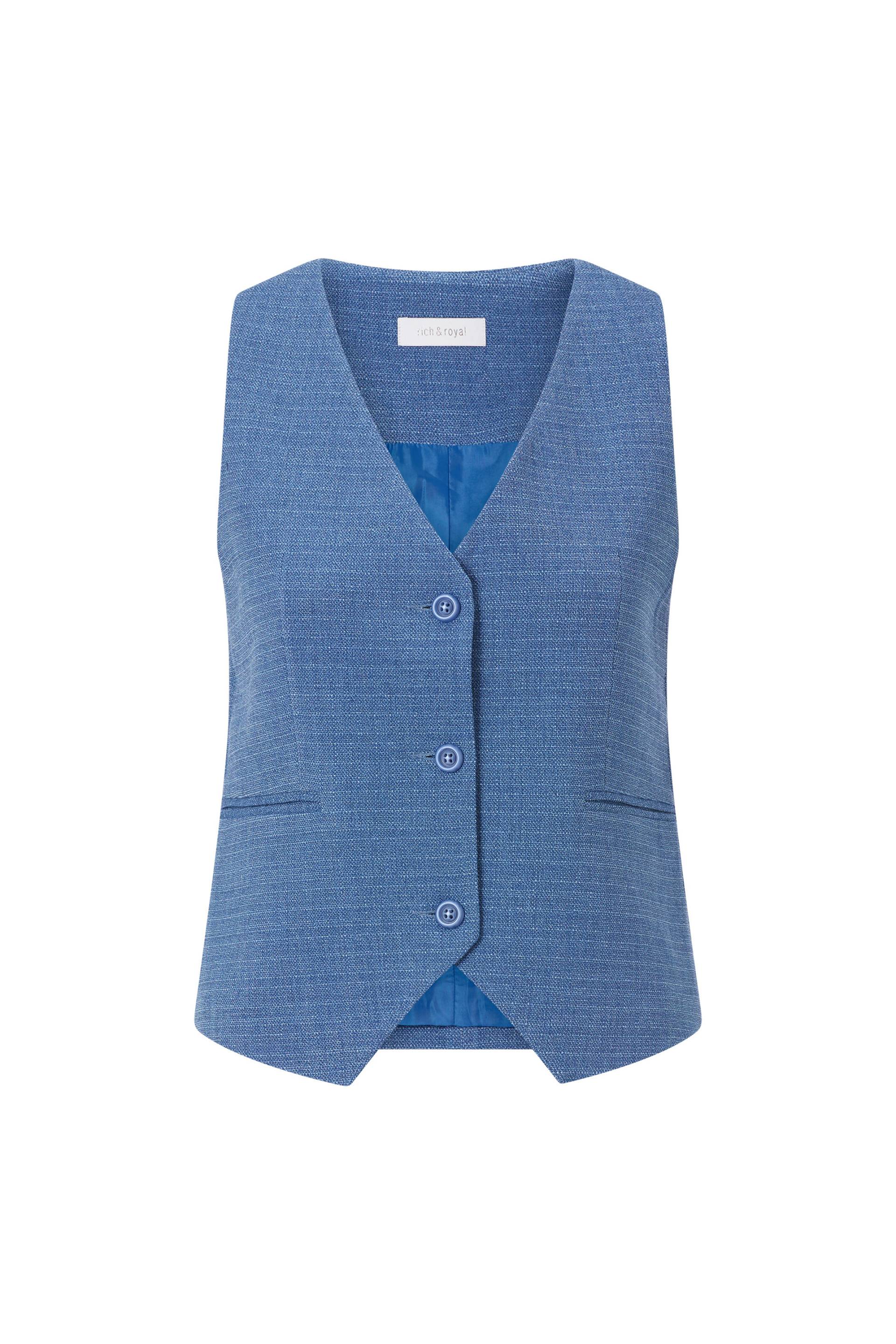 Rich & Royal - Blue Melange Vest midnight blue - Gr. - 36 von Rich & Royal
