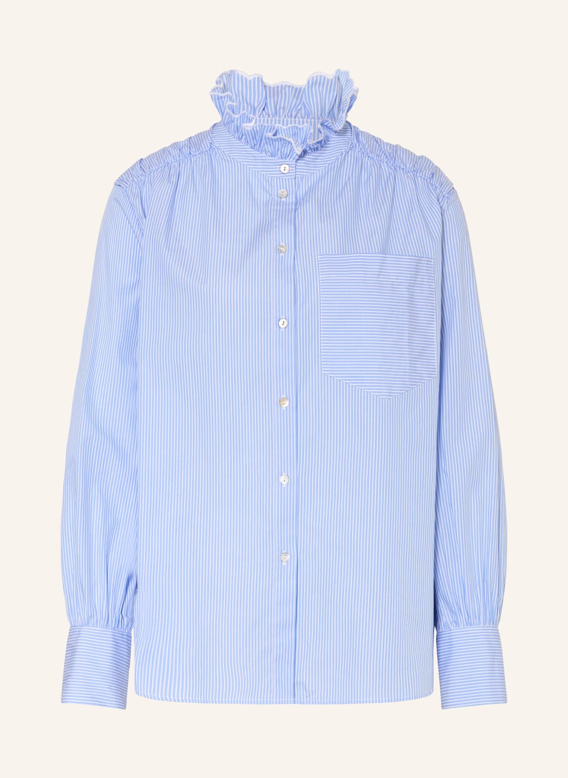 Rich & Royal Bluse Mit Rüschen blau von Rich & Royal