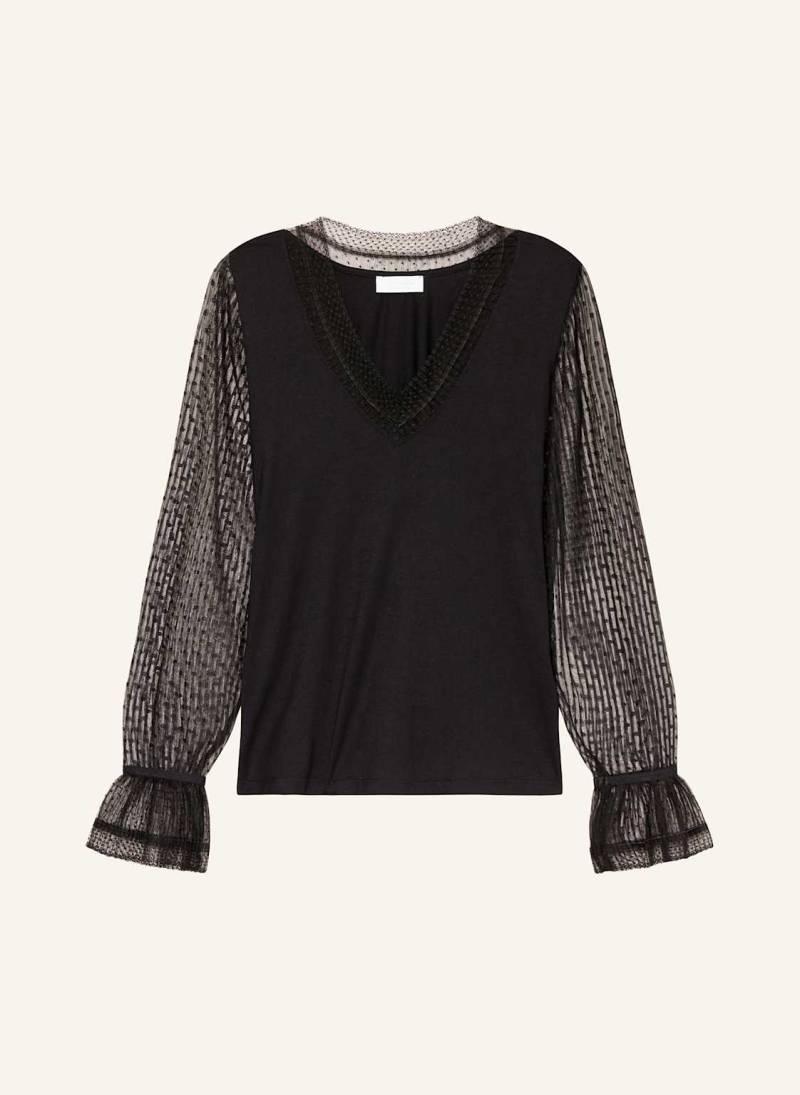 Rich & Royal Blusenshirt Im Materialmix schwarz von Rich & Royal