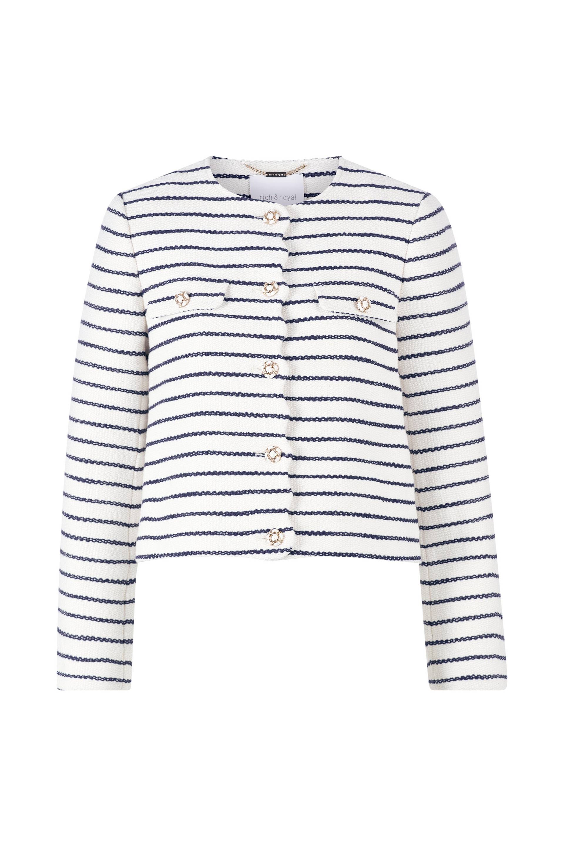 Rich & Royal - Boxy jacket with scalloped edges pearl white - Gr. - 40 von Rich & Royal