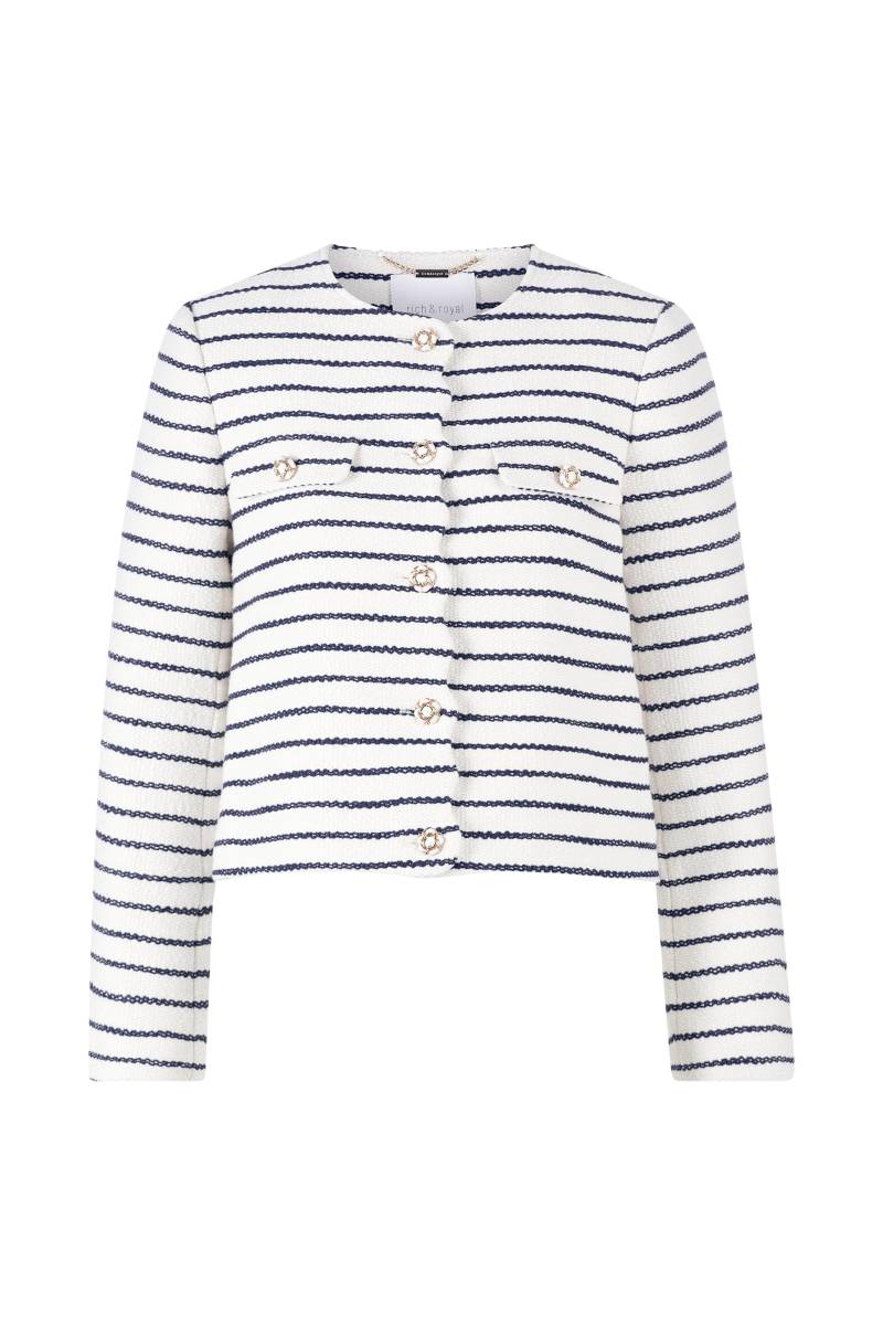 Rich & Royal - Boxy jacket with scalloped edges pearl white - Gr. - 40 von Rich & Royal