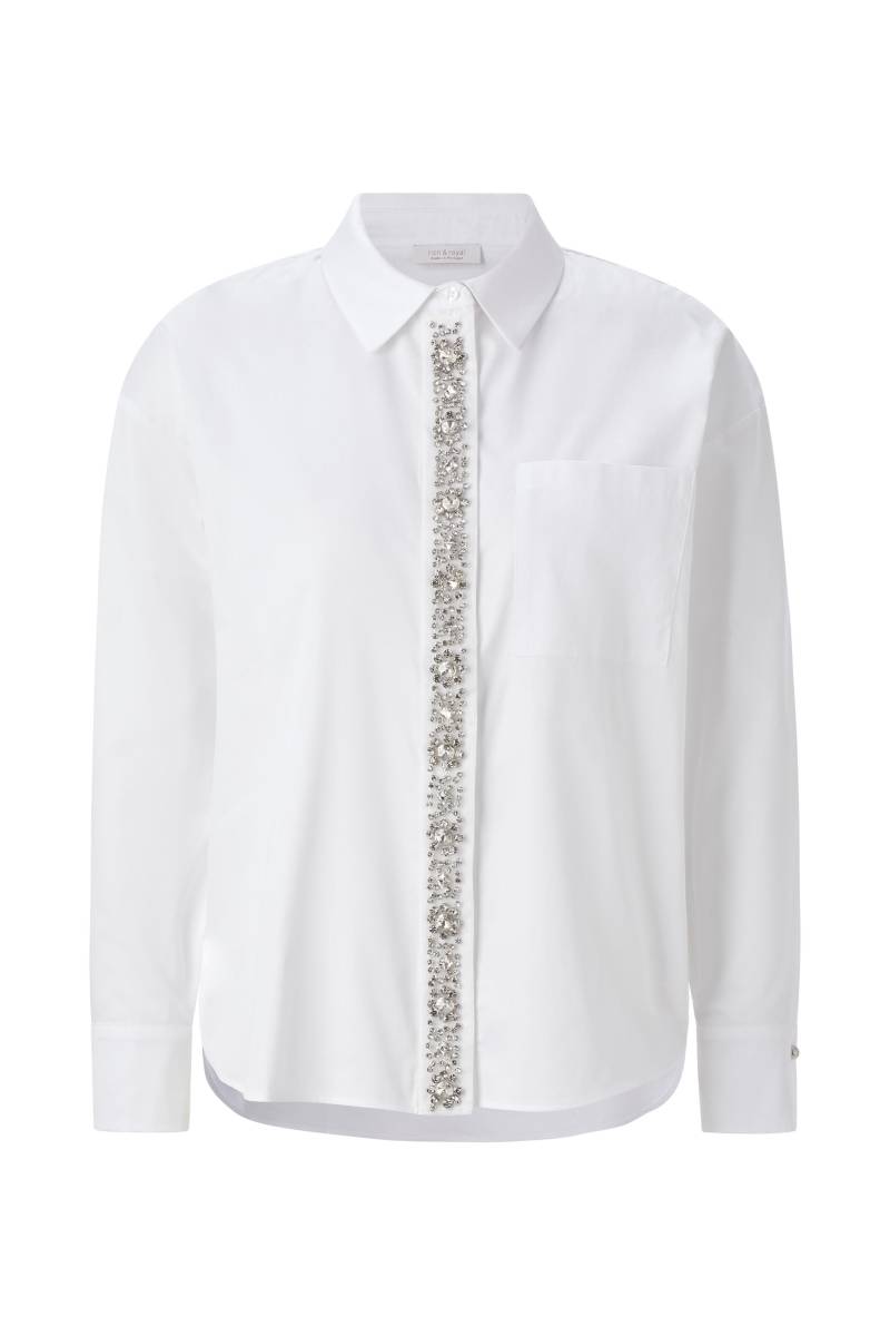 Rich & Royal - Cotton Blouse with Rhinestones white - Gr. - 42 von Rich & Royal
