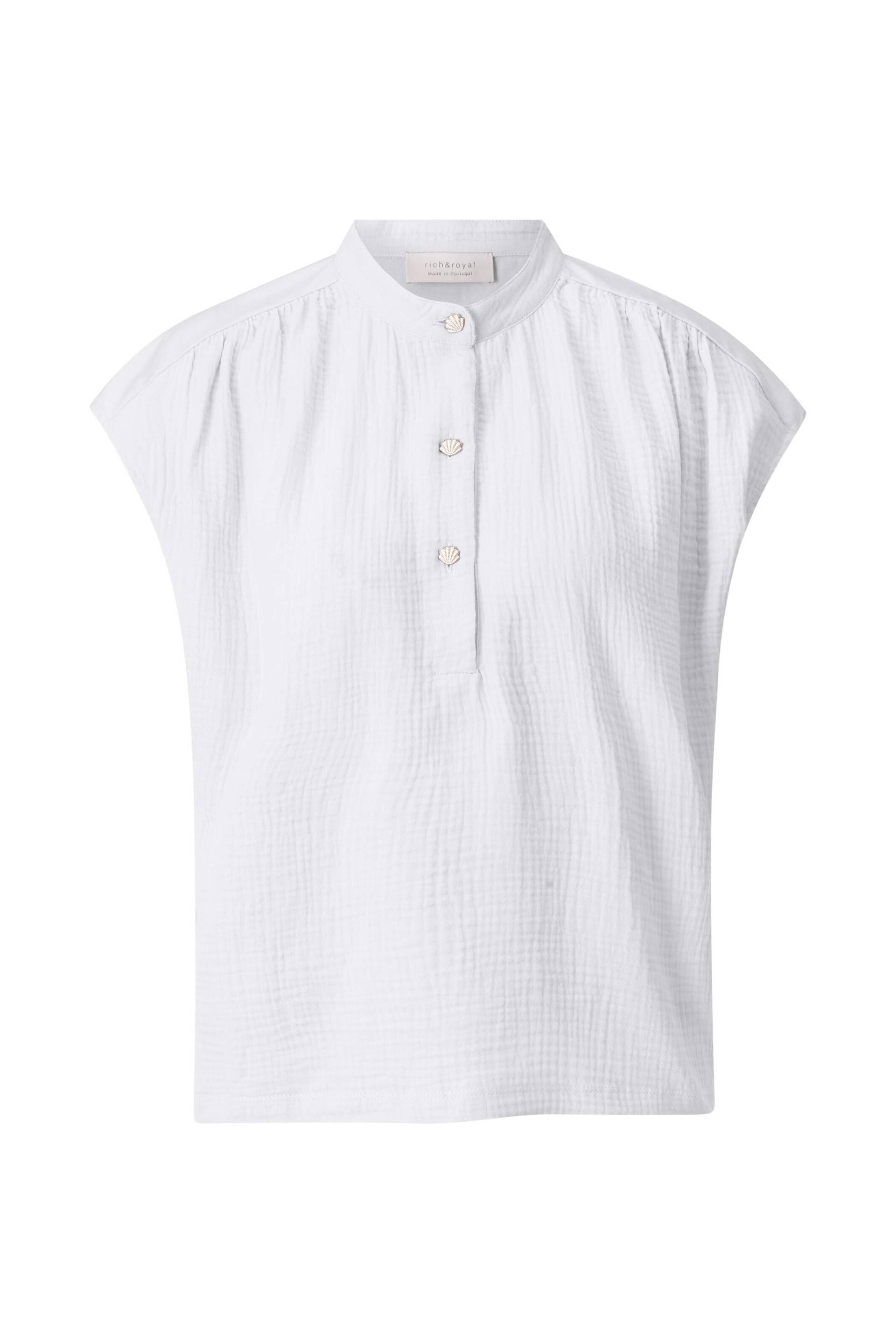 Rich & Royal - Cotton Museline Mix T-Shirt white - Gr. - L von Rich & Royal