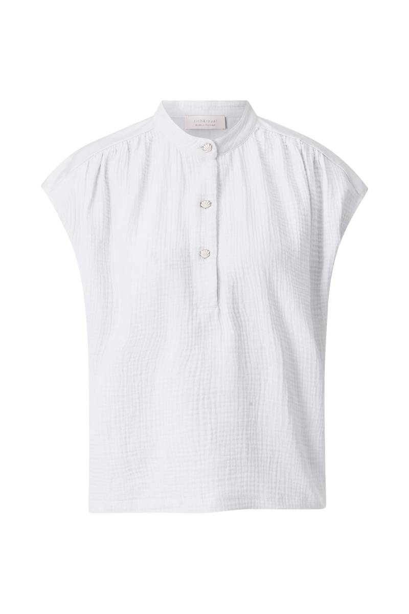 Rich & Royal - Cotton Museline Mix T-Shirt white - Gr. - L von Rich & Royal