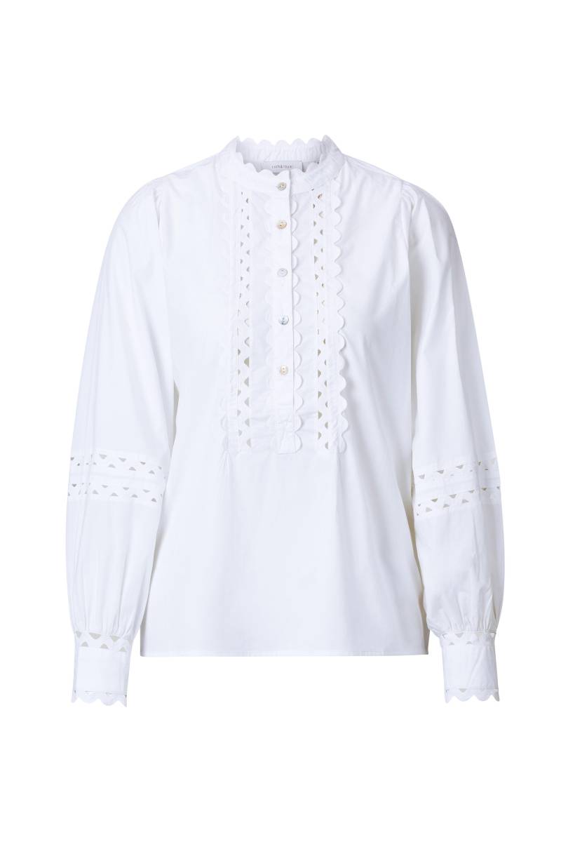 Rich & Royal - Cotton blouse with ruffles white - Gr. - 40 von Rich & Royal