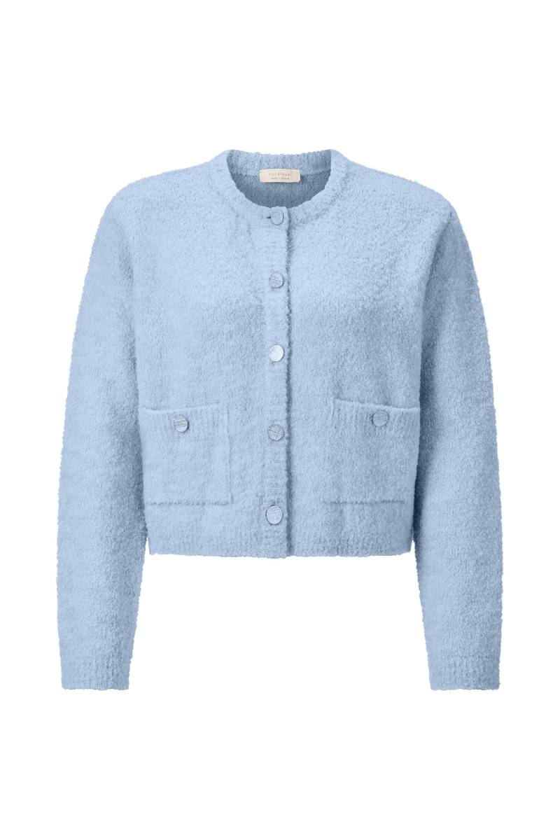 Rich & Royal - Crew-Neck Cardigan Bouclé frosty blue - Gr. - M von Rich & Royal