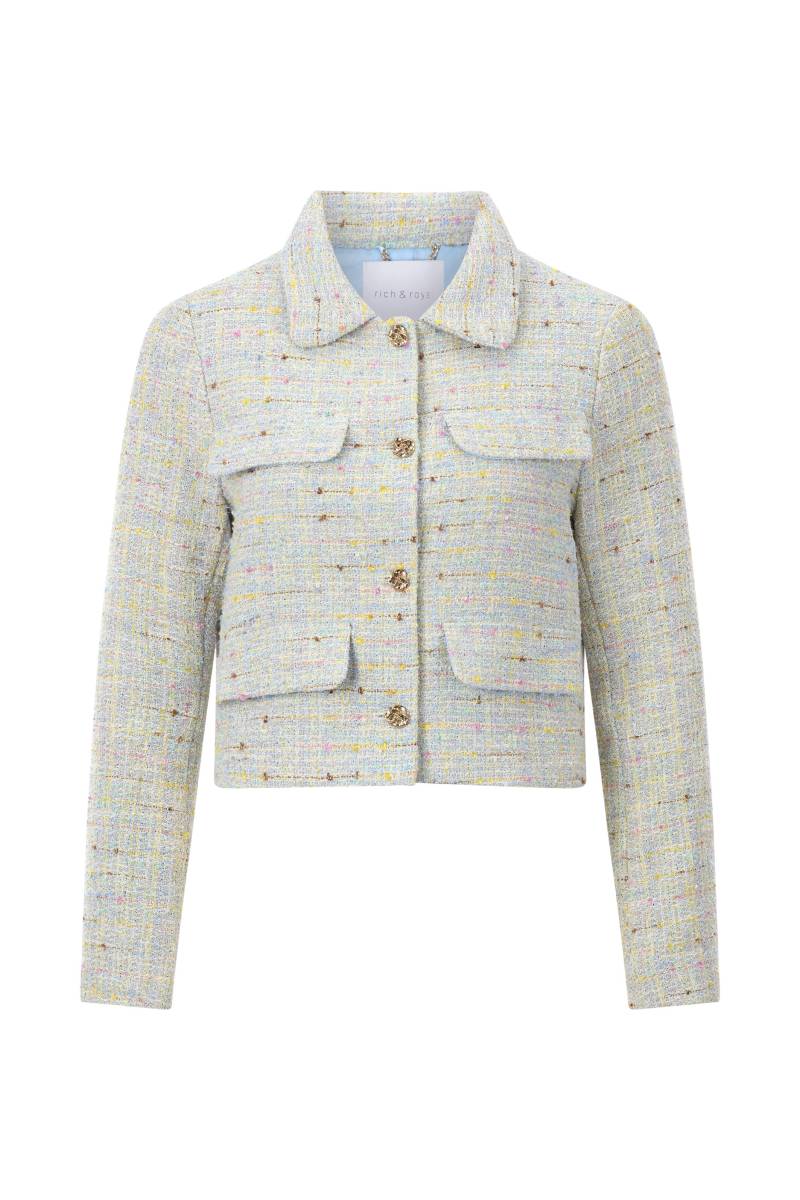 Rich & Royal - Cropped Bouclé jacket light aqua - Gr. - 36 von Rich & Royal