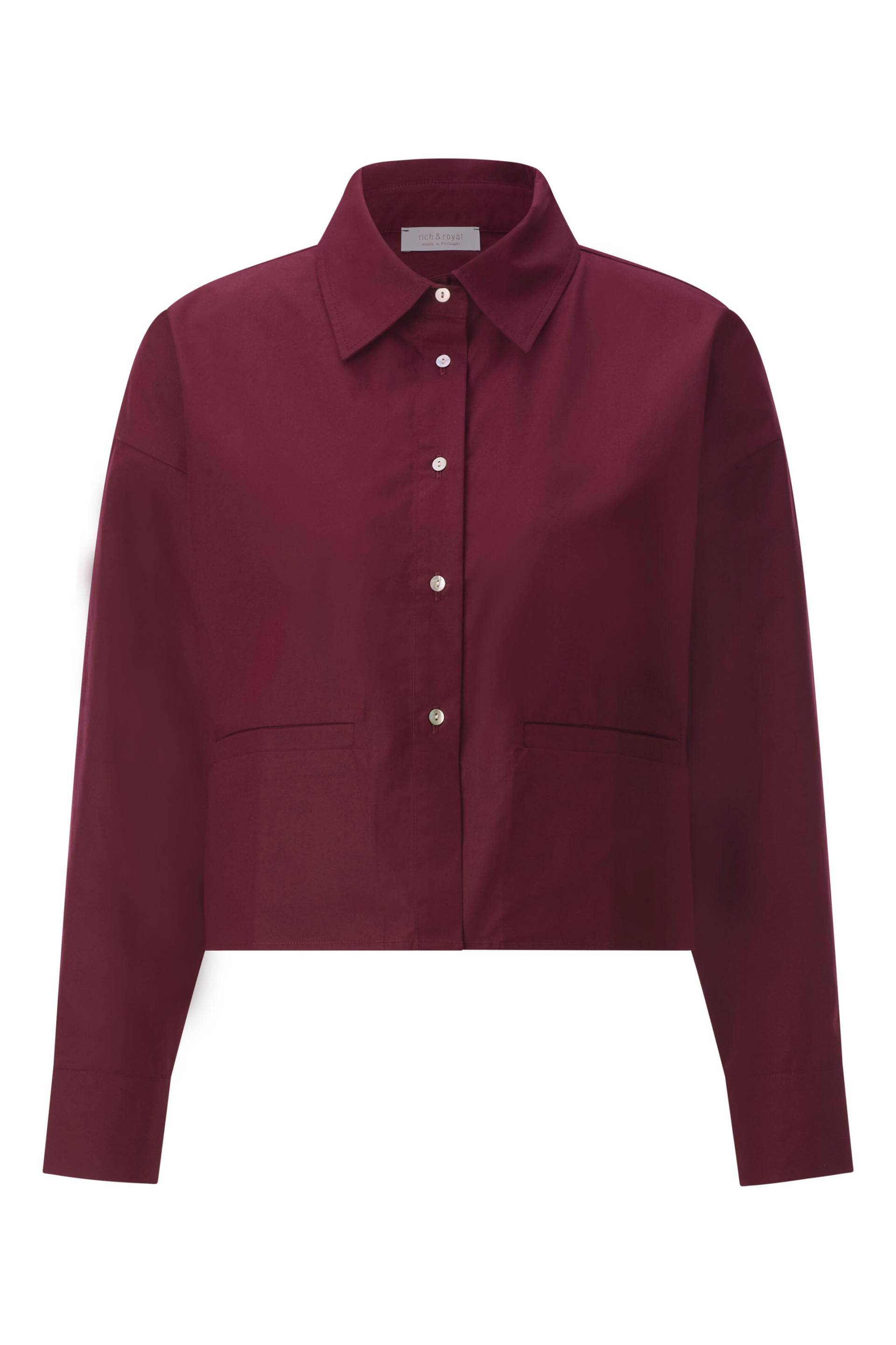 Rich & Royal - Cropped Cotton Blouse ruby glow - Gr. - 38 von Rich & Royal