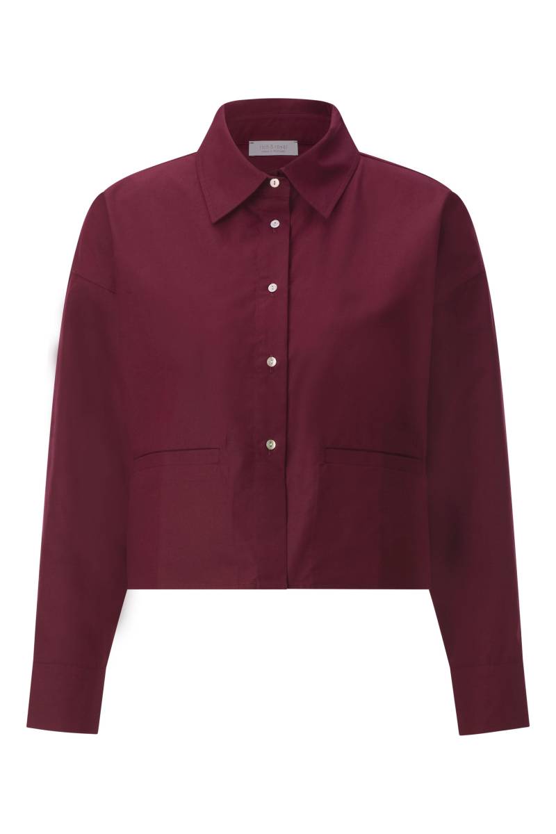 Rich & Royal - Cropped Cotton Blouse ruby glow - Gr. - 40 von Rich & Royal