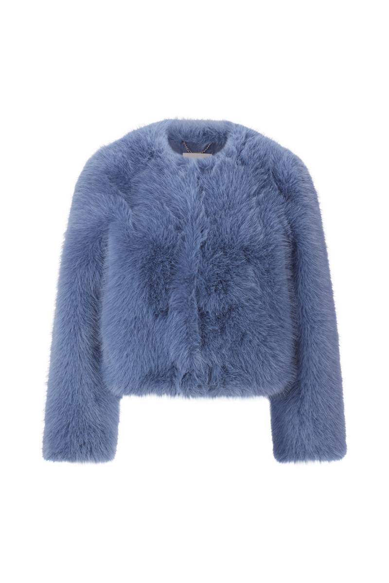 Rich & Royal - Cropped Long Hair Faux Fur Jacket frosty blue - Gr. - 38 von Rich & Royal