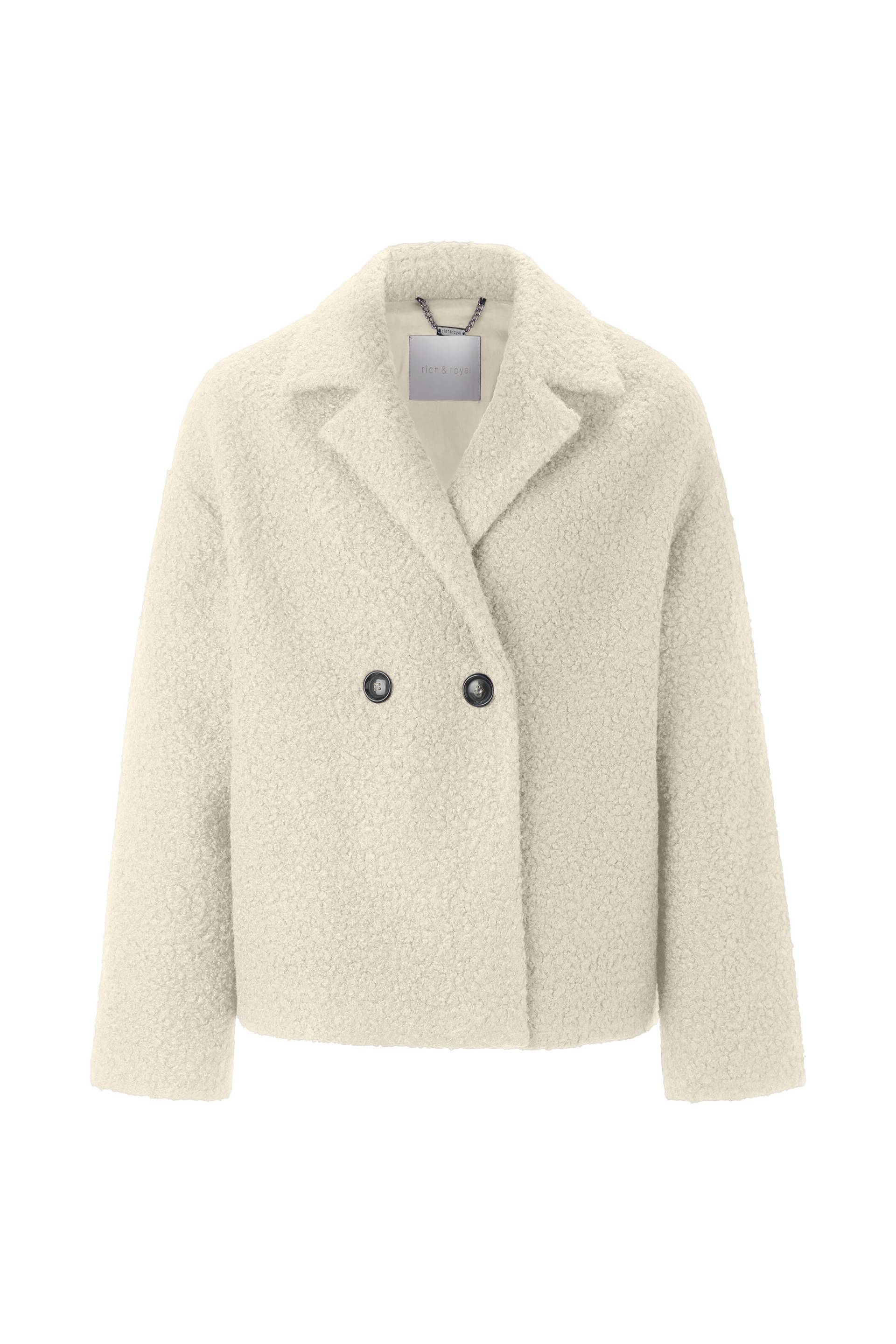 Rich & Royal - Double Breasted Curly Oversize Jacket pearl white - Gr. - 40 von Rich & Royal