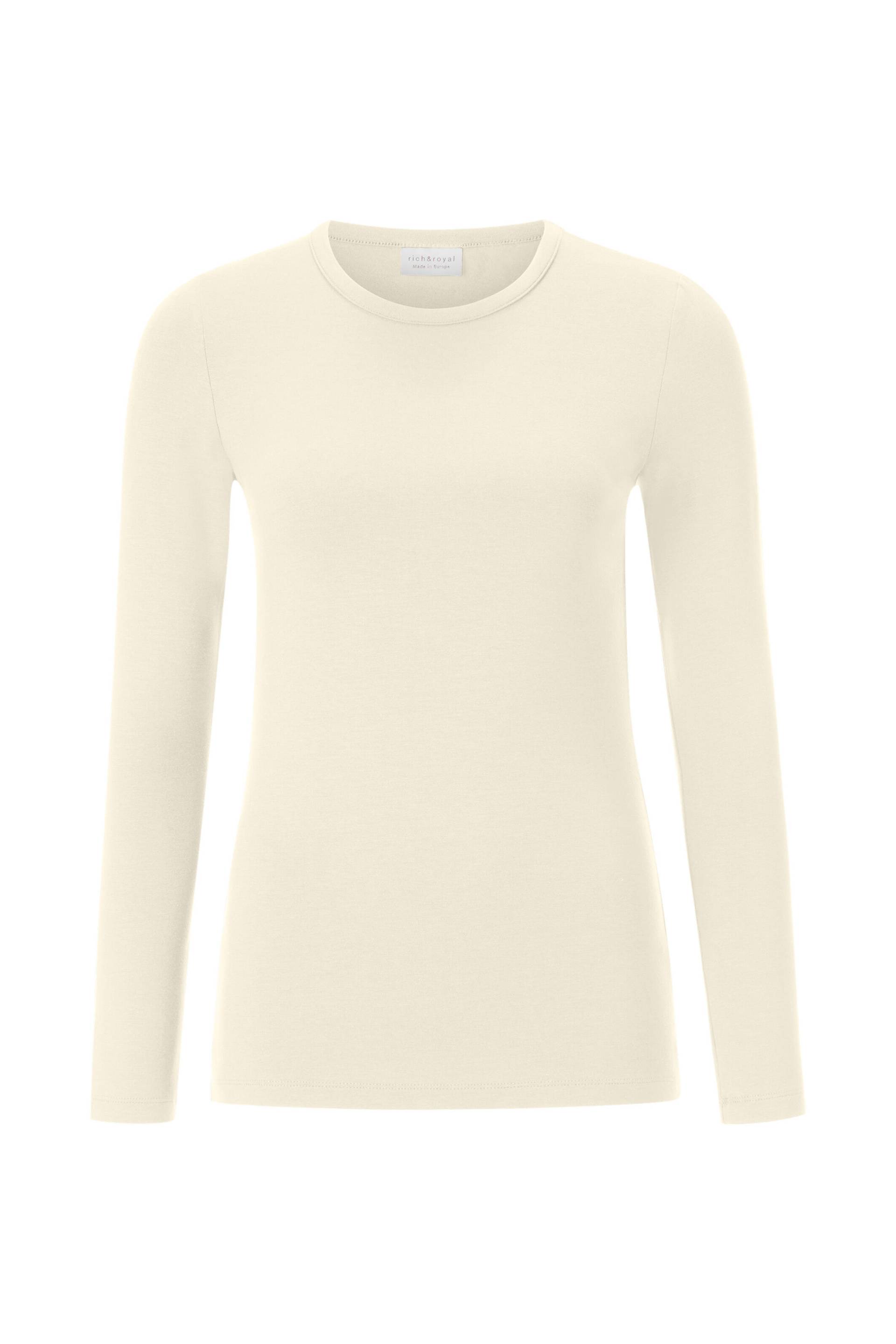 Rich & Royal - EV Slim Fit Longsleeve pearl white - Gr. - S von Rich & Royal