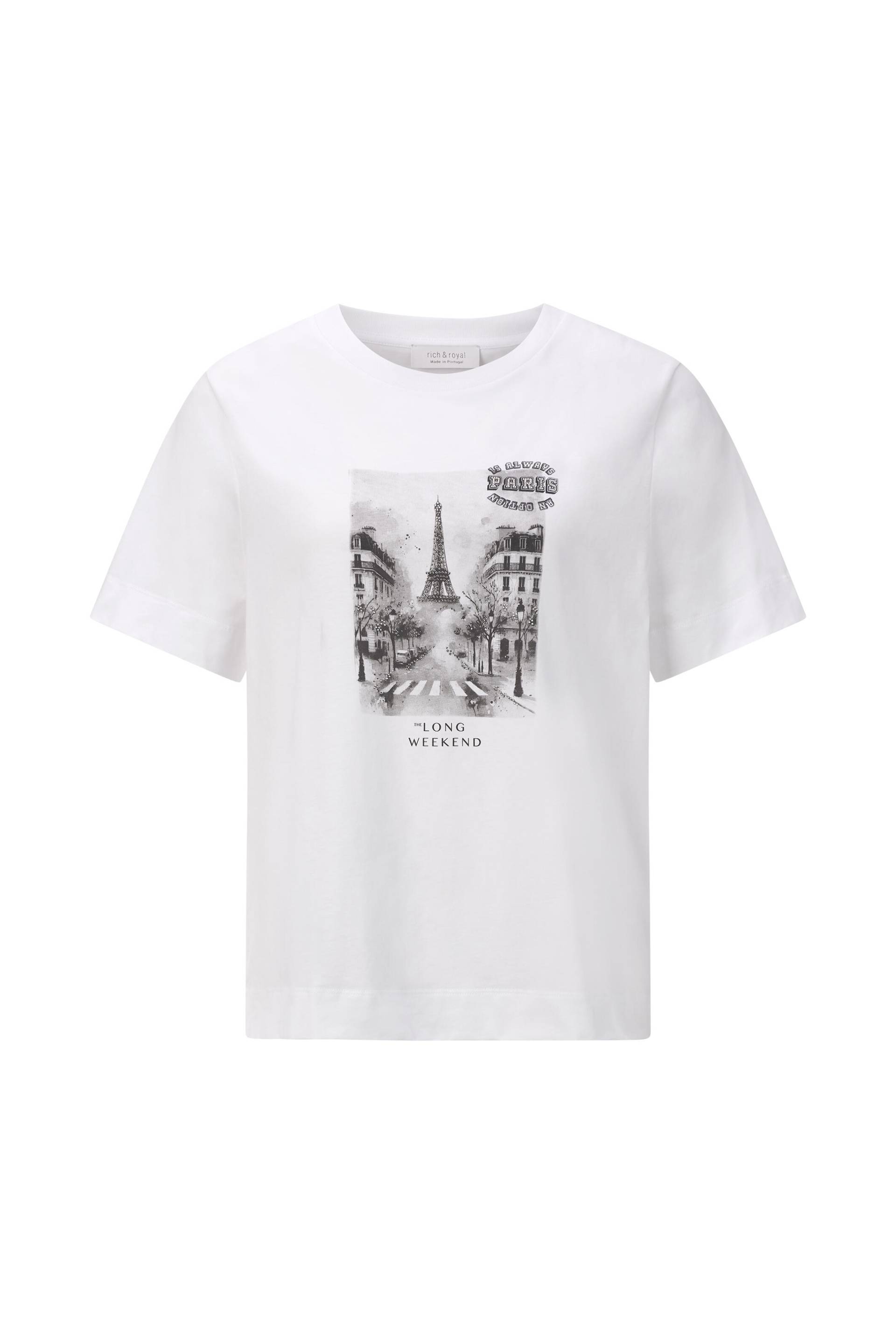 Rich & Royal - Easy Fit T-Shirt Paris white - Gr. - XS von Rich & Royal
