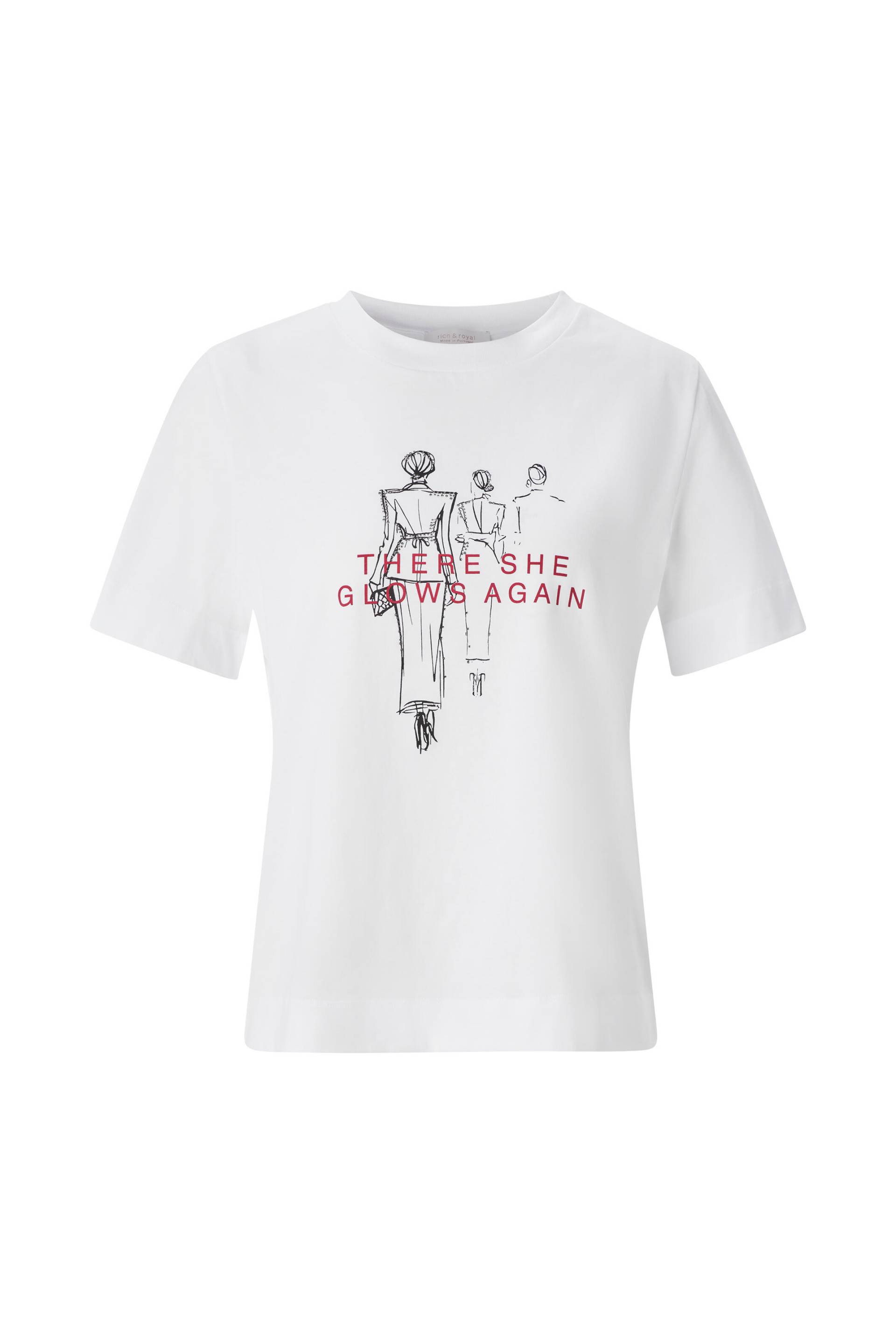 Rich & Royal - Easy Fit T-Shirt Women Print white - Gr. - L von Rich & Royal