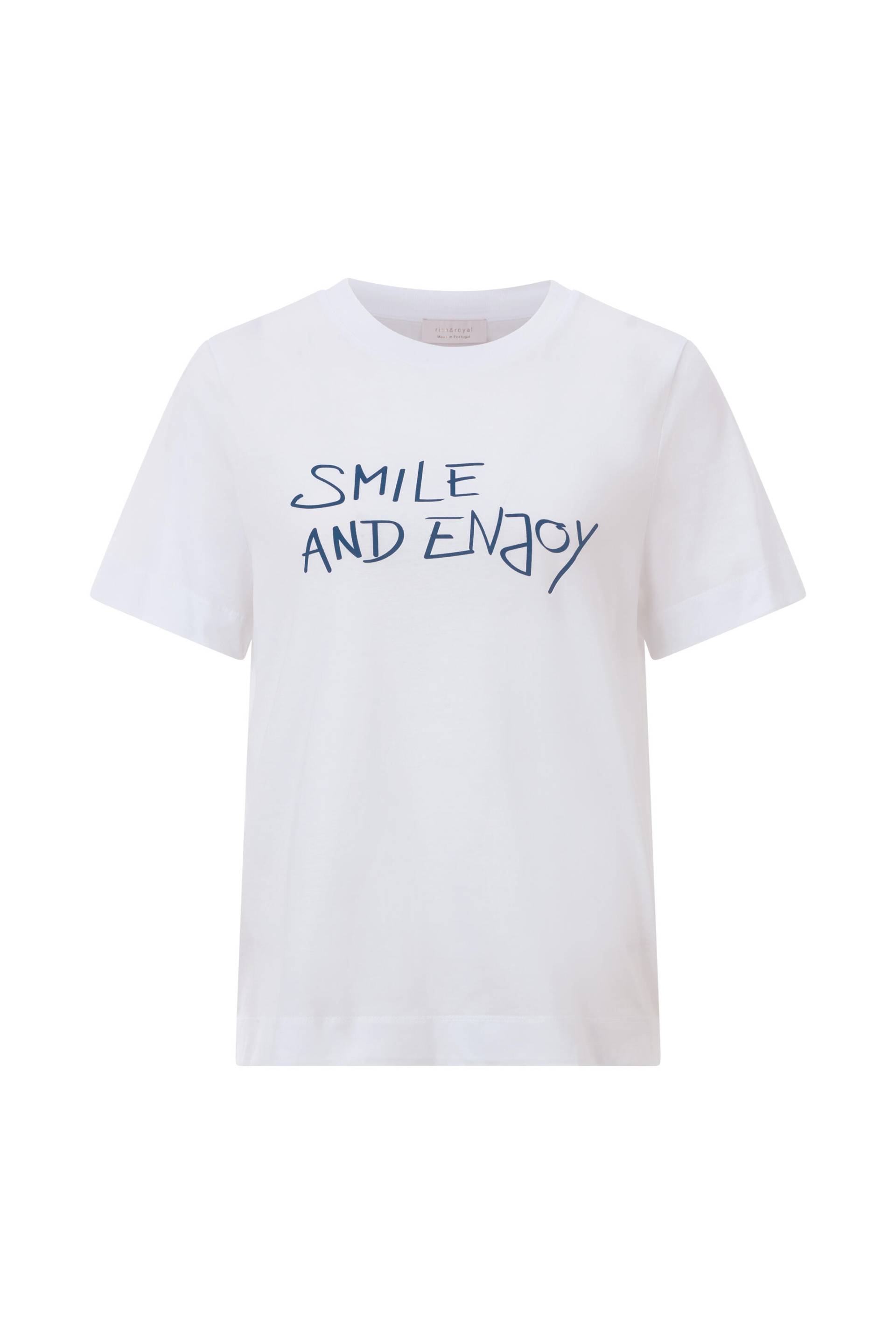Rich & Royal - Easy Fit T-Shirt smile and enjoy Organic white - Gr. - XL von Rich & Royal