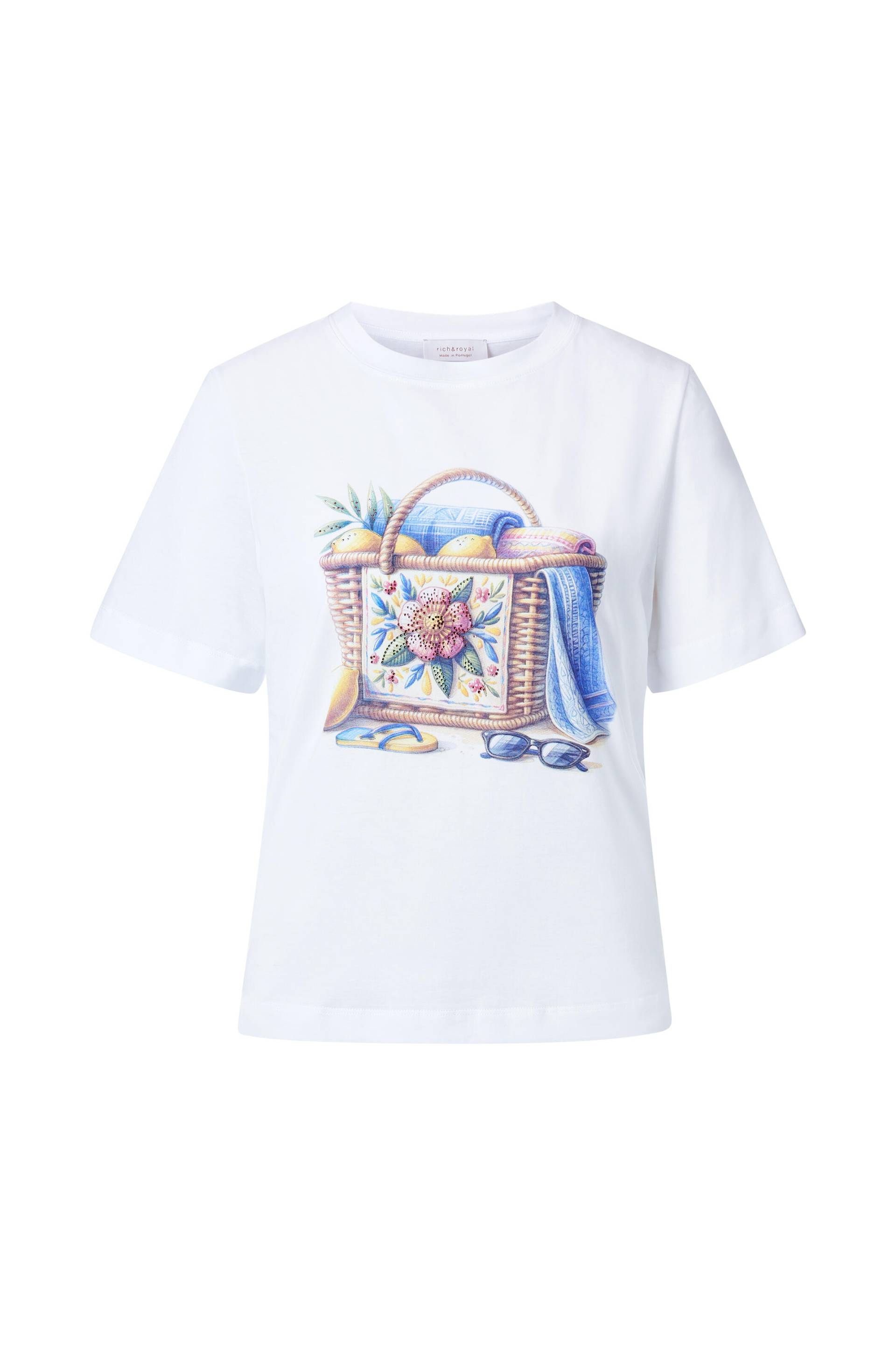 Rich & Royal - Elegant Fit T-Shirt Beach Basket white - Gr. - S von Rich & Royal