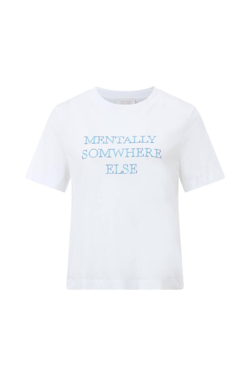 Rich & Royal - Elegant Fit T-Shirt Mentally somewhere else Organic white - Gr. - M von Rich & Royal