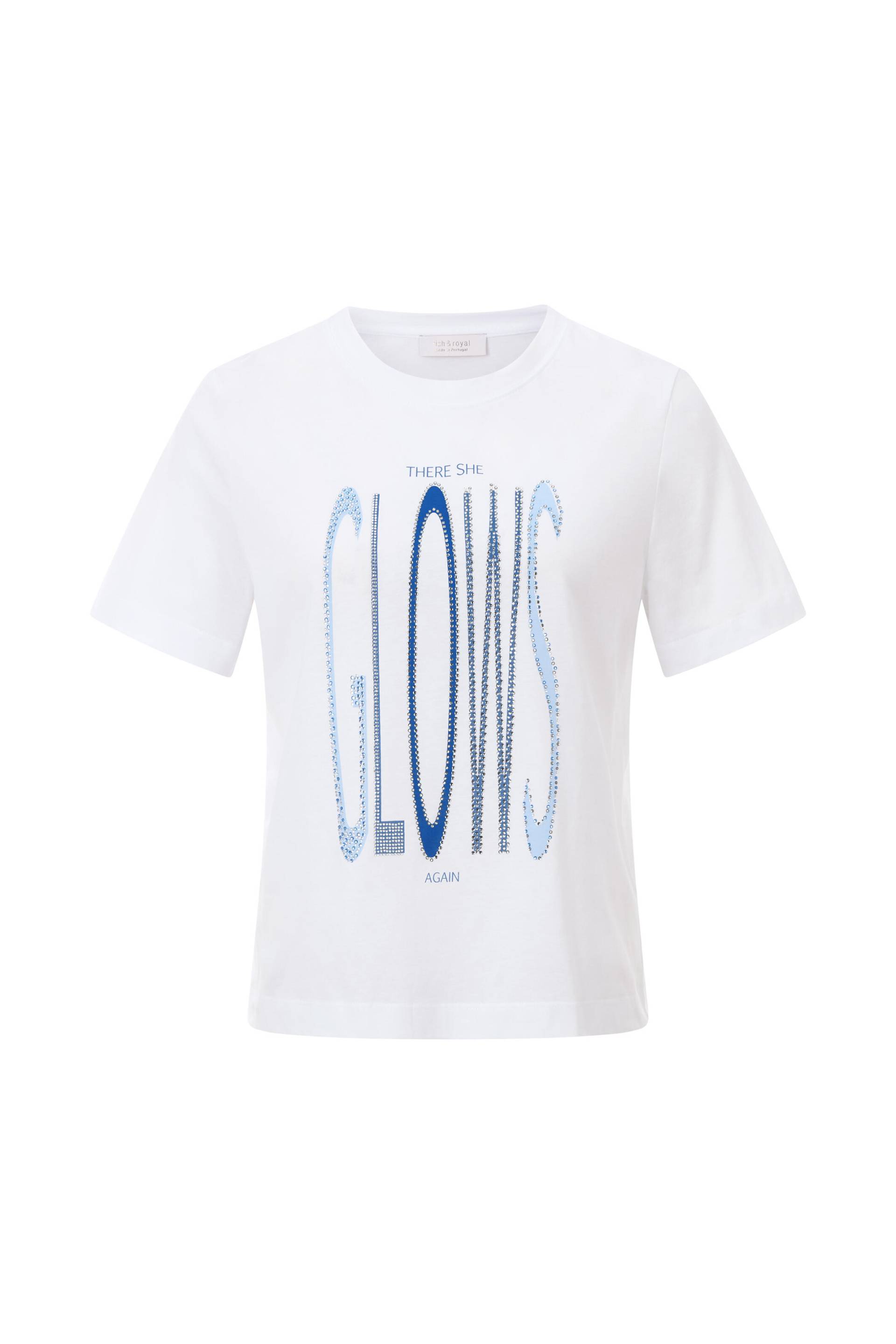 Rich & Royal - Elegant Fit T-Shirt There she glows again Organic white - Gr. - S von Rich & Royal