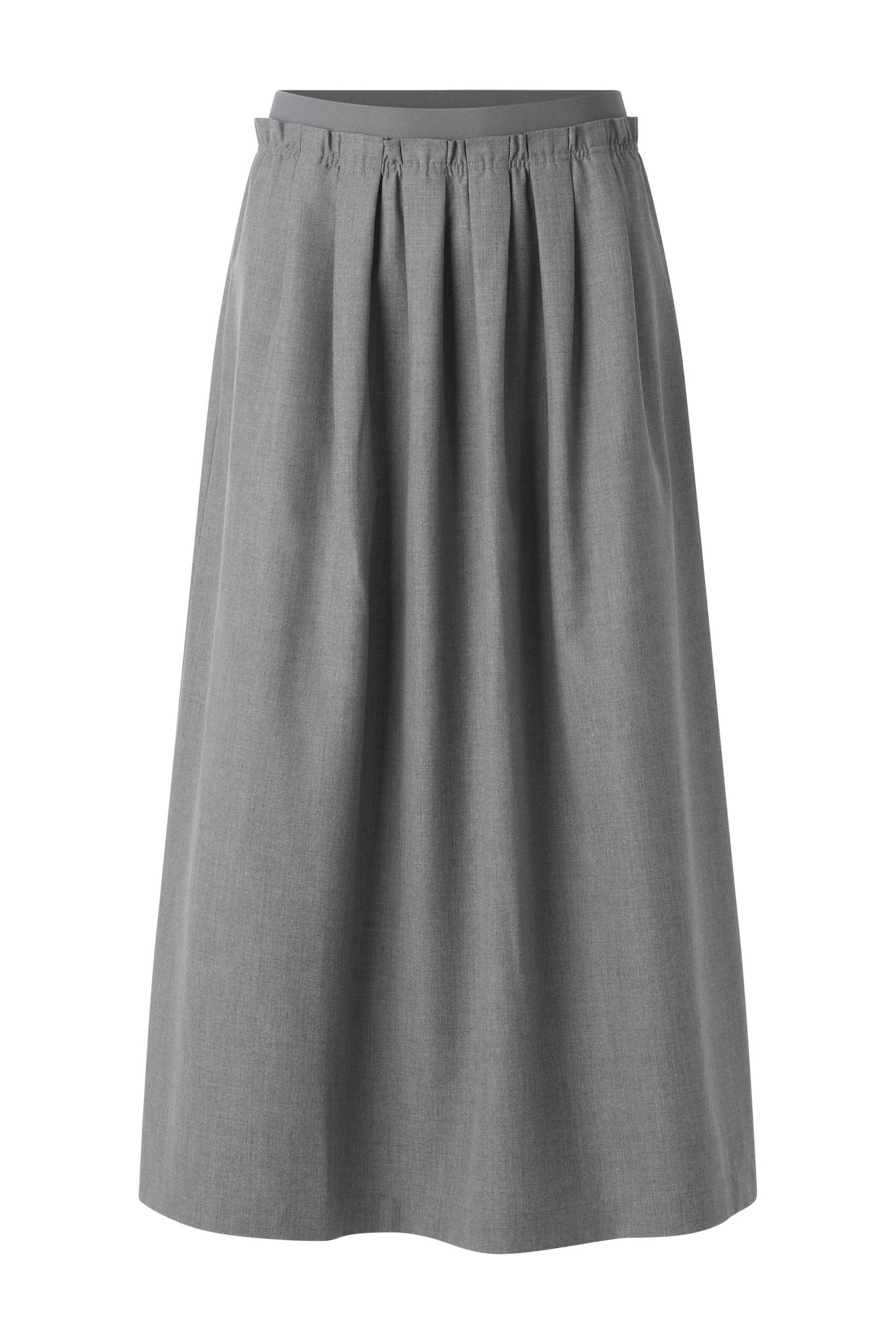 Rich & Royal - Flanel Midi Skirt grey melangé - Gr. - 42 von Rich & Royal