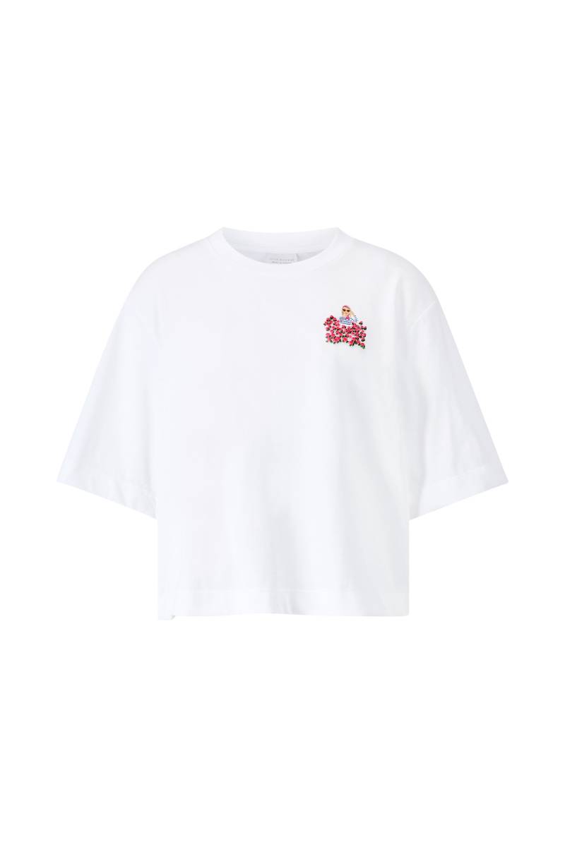 Rich & Royal - Gentle Fit T-Shirt with Flower Woman Application white - Gr. - L von Rich & Royal