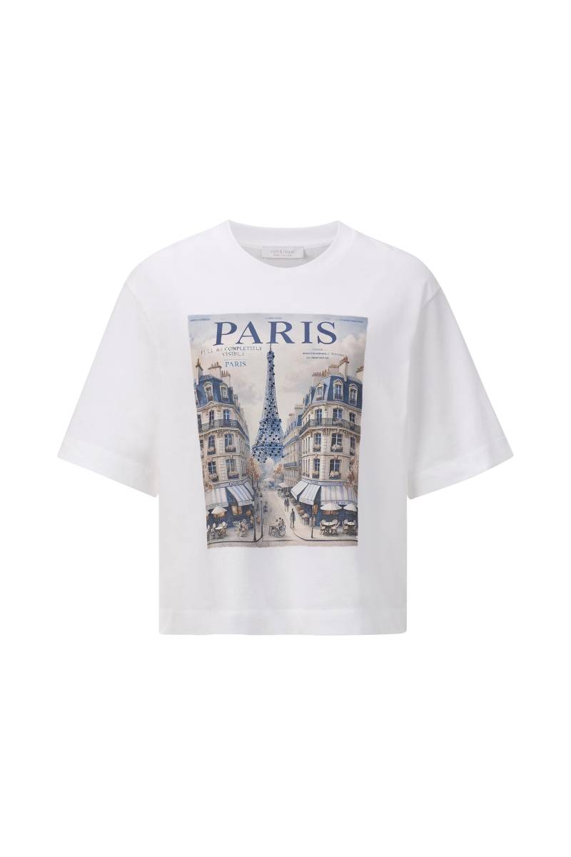 Rich & Royal - Gentle Fit T-Shirt with Jeans Print white - Gr. - L von Rich & Royal