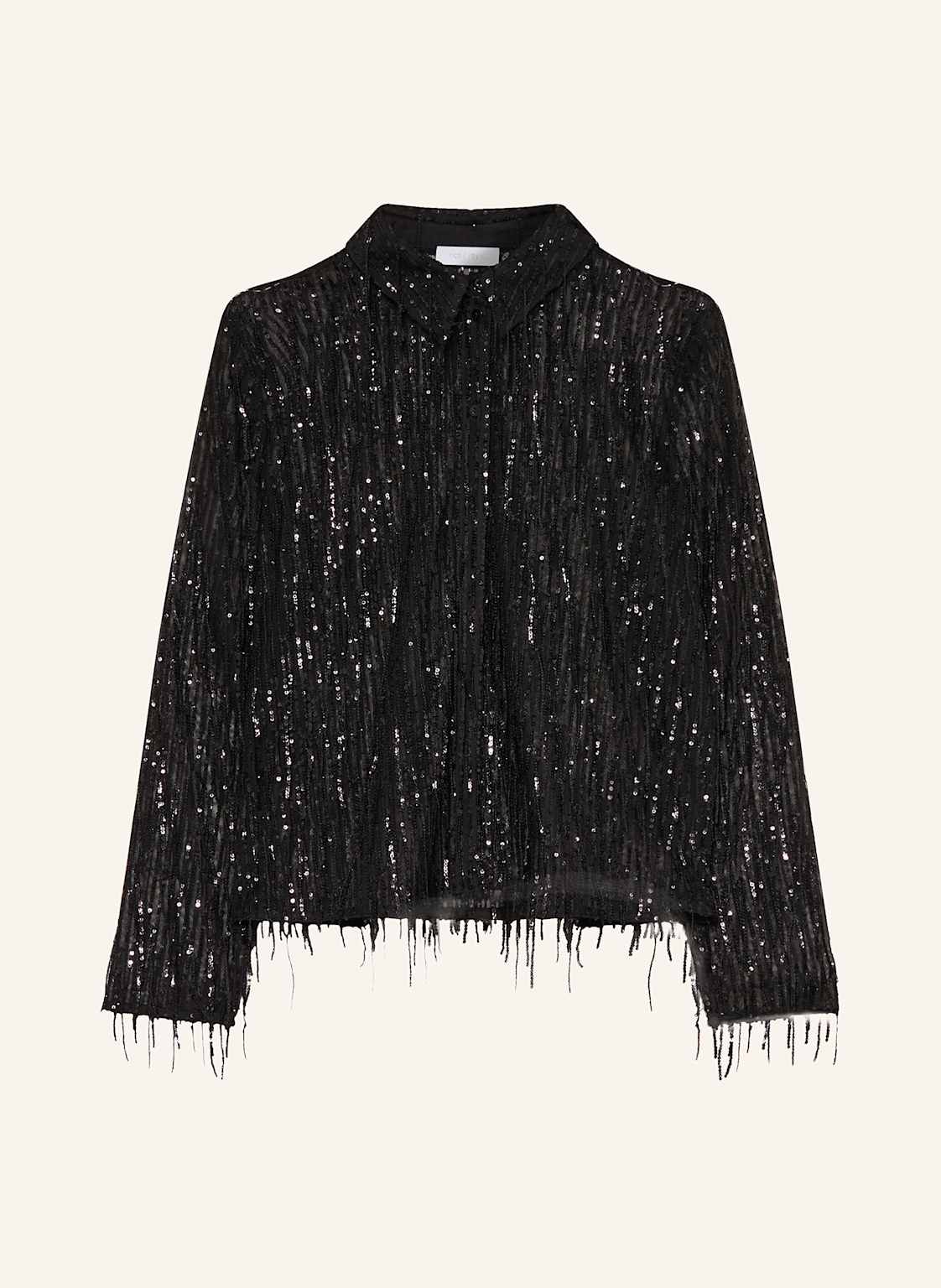 Rich & Royal Hemdbluse Aus Mesh Mit Pailletten schwarz von Rich & Royal
