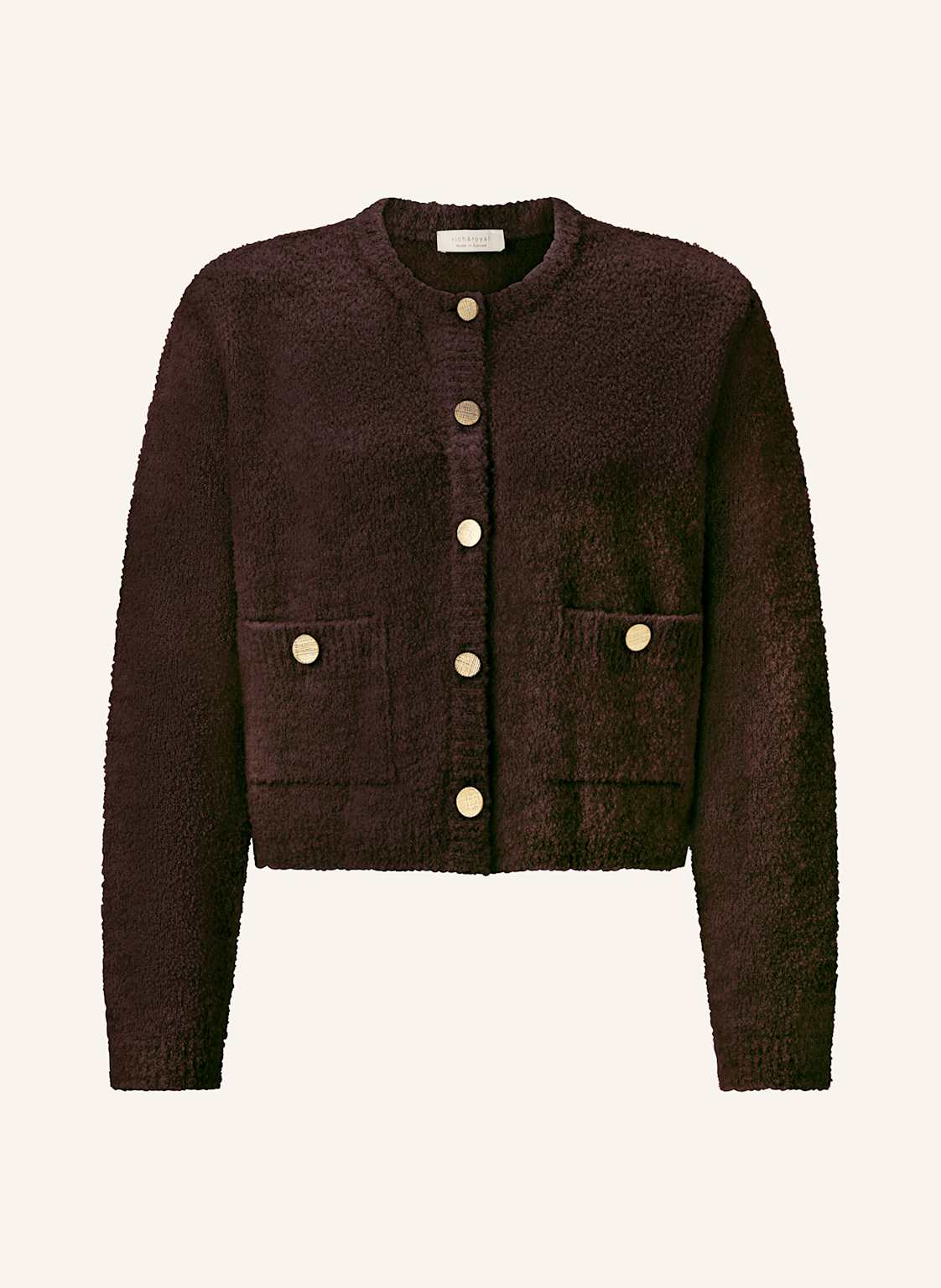 Rich & Royal Kastenjacke Aus Bouclé braun von Rich & Royal