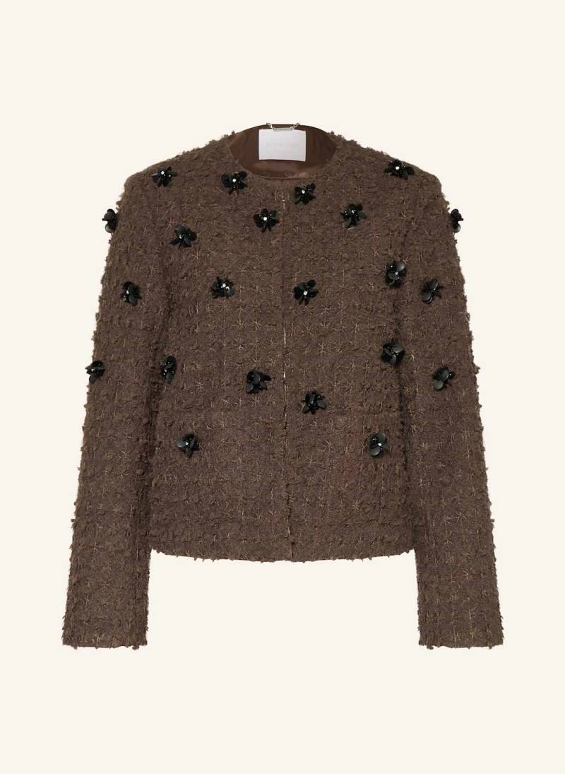 Rich & Royal Kastenjacke Mit Schmucksteinen braun von Rich & Royal