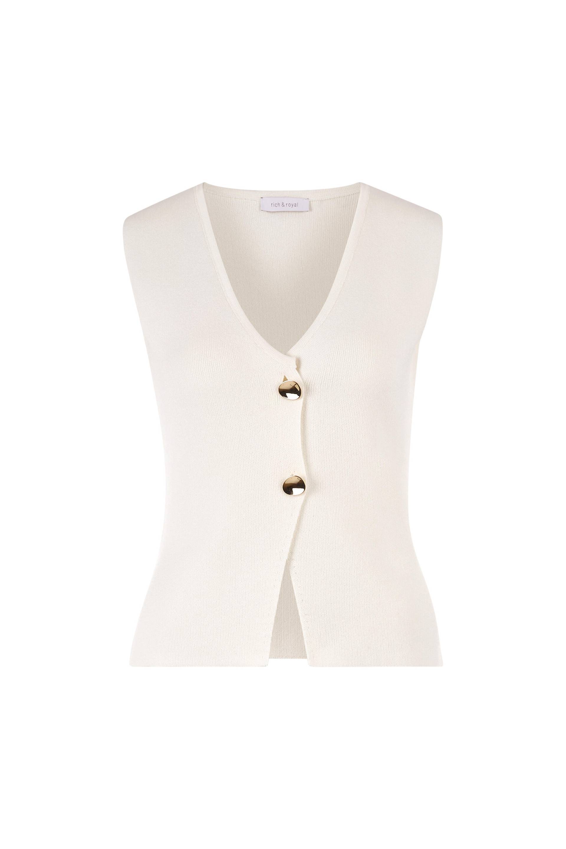 Rich & Royal - Knit Asymmetric Vest pearl white - Gr. - S von Rich & Royal