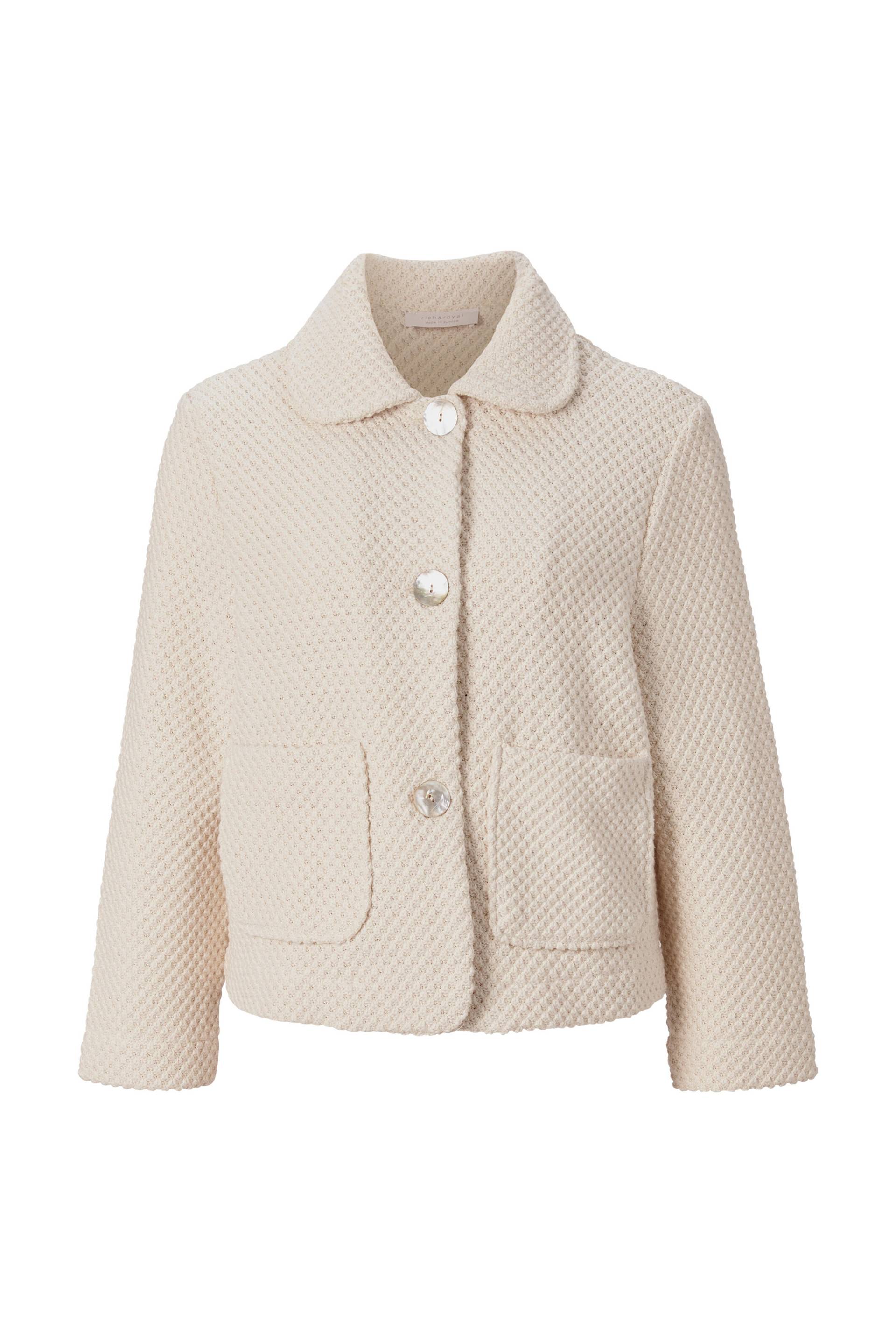Rich & Royal - Knitted Jacket pearl white - Gr. - L von Rich & Royal