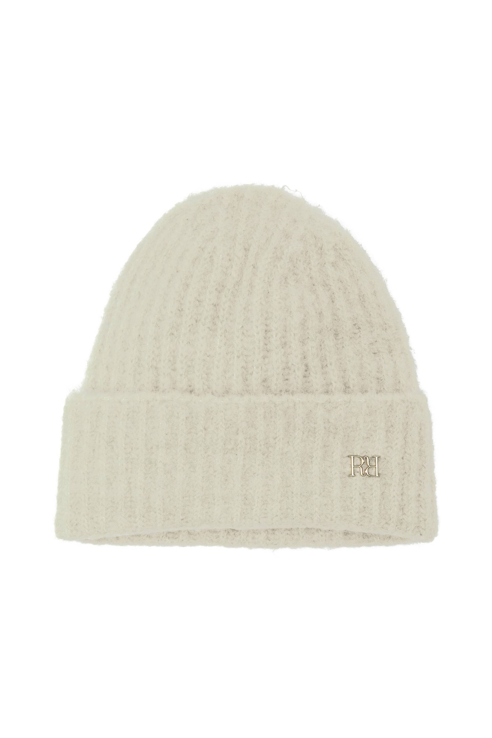 Rich & Royal - Knitted Logo Beanie pearl white - Gr. - 1 von Rich & Royal