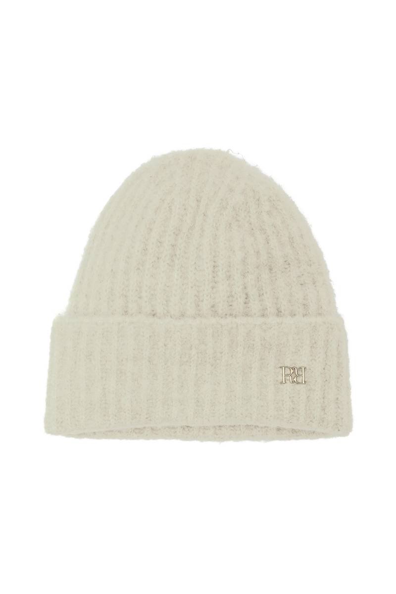 Rich & Royal - Knitted Logo Beanie pearl white - Gr. - 1 von Rich & Royal