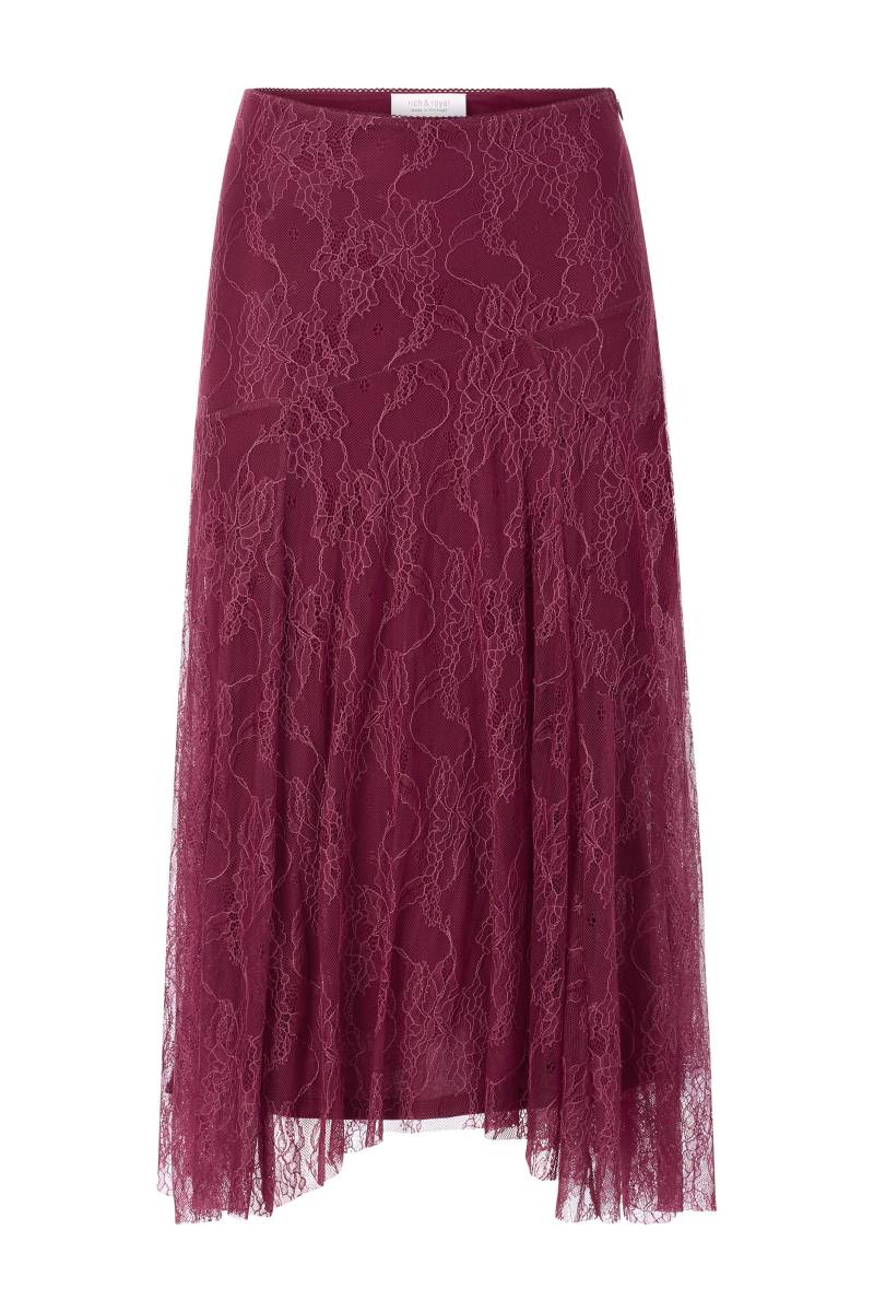 Rich & Royal - Lace Midi Skirt ruby glow - Gr. - L von Rich & Royal
