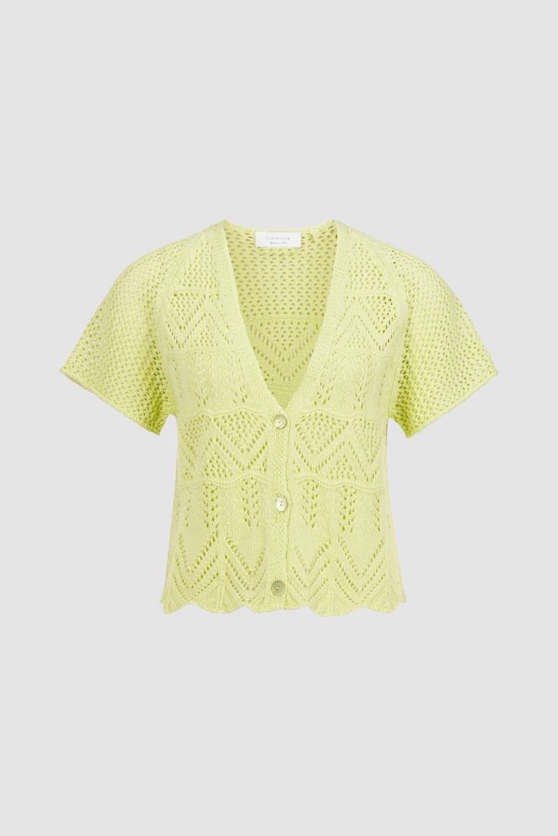Rich & Royal - Lace Scalloped Hem Cardigan mohito lime - Gr. - XL von Rich & Royal