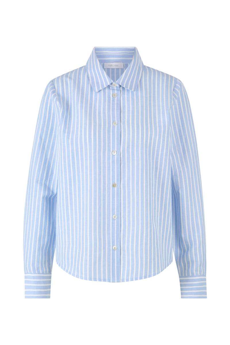 Rich & Royal - Linen striped blouse skyway blue - Gr. - 42 von Rich & Royal